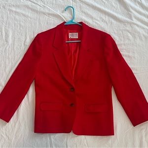 Pendleton Petite Wool Blazer, Power Red, size 12 Petite